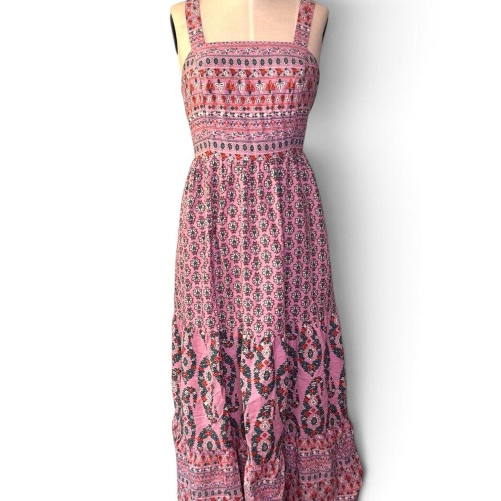 Knox‎ Rose cotton pink boho paisley maxi dress M